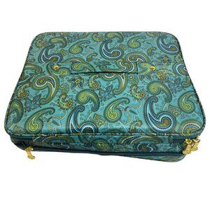 Jm York Paisley Print Travel Jewelry Organizer Bag With Multiple Pockets